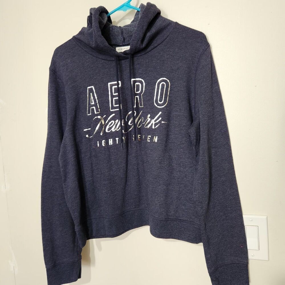 Aeropostale Hoodie Blue Drawstring Hoodie Size Large Feels Soft.   B15